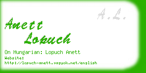 anett lopuch business card